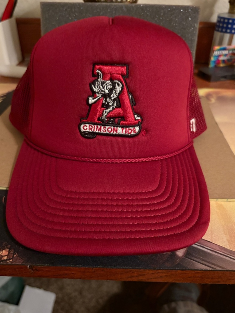 Alabama Crimson Tide Script A Logo Trucker Hat - Crimson